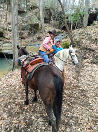George and Chuck at Seven Springs Trail Ride with Blue & Sam